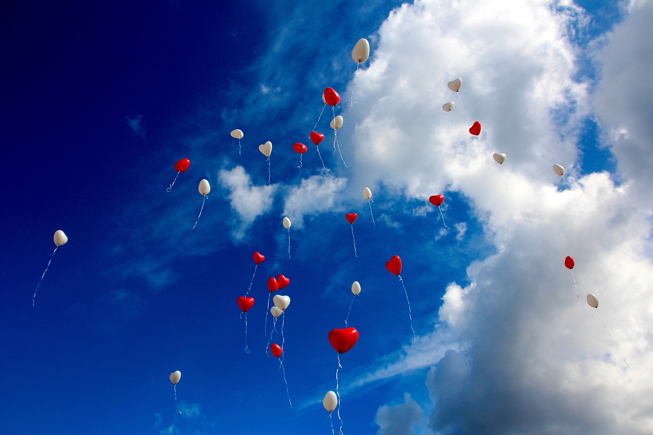 balloons, nature, heart